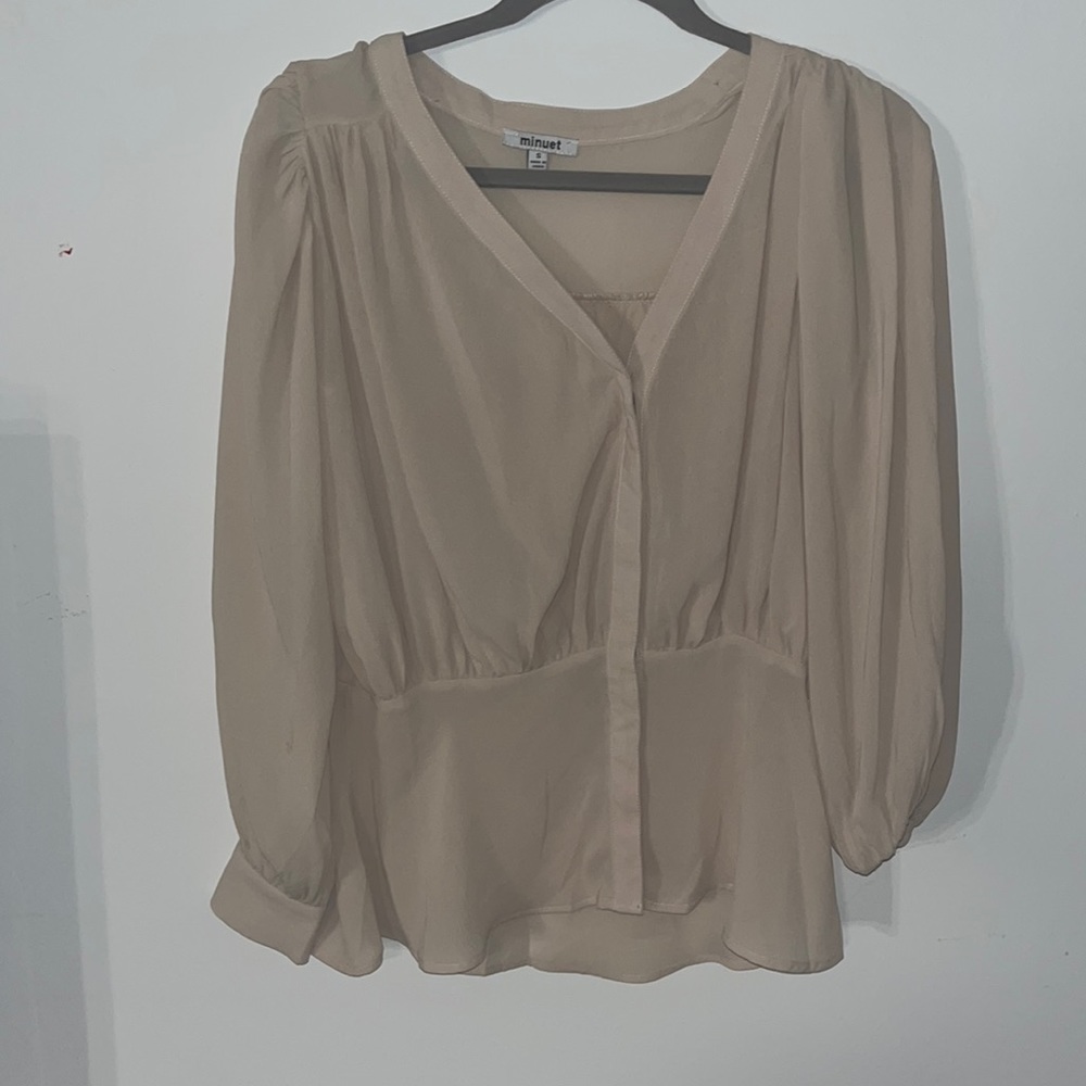 Minuet Cream button down blouse size small